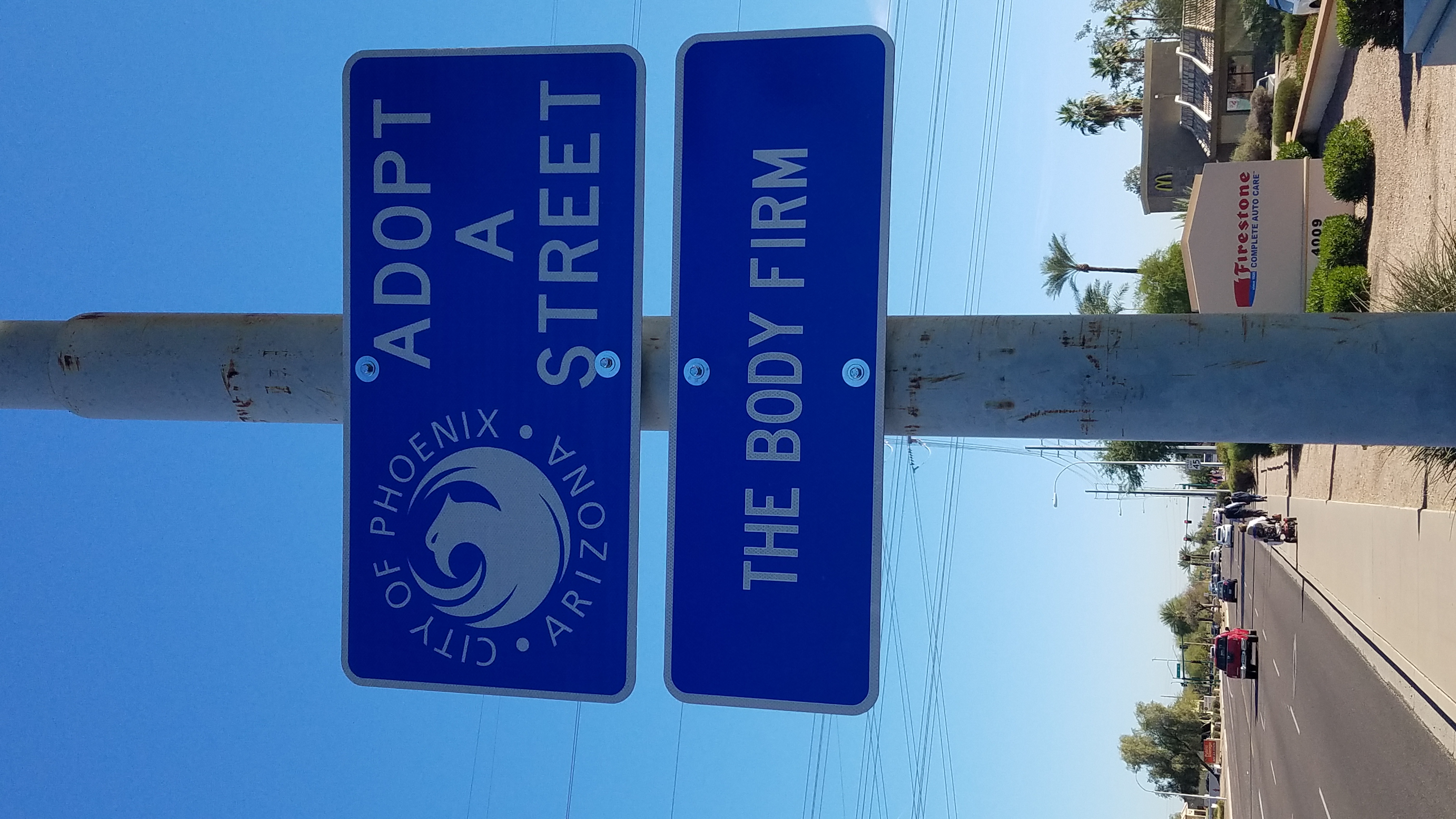 BF AdoptaStreet sign The Body Firm Personal Training Ahwatukee